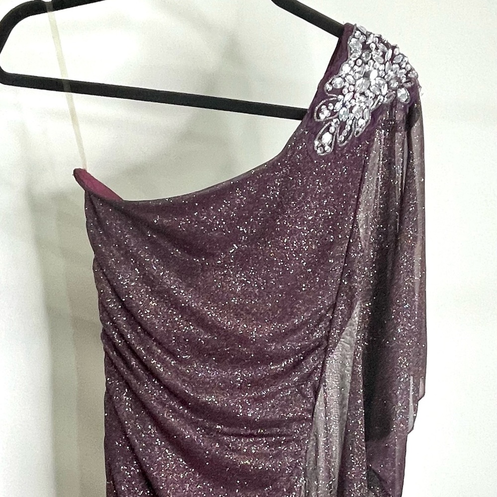 Deep maroon sparkle mini cocktail dress